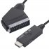 Scart To Hdmi Converter Cable Audio Video Adapter Conversion Cable 1m For Hdtv Stb Vhs Dvd black