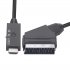 Scart To Hdmi Converter Cable Audio Video Adapter Conversion Cable 1m For Hdtv Stb Vhs Dvd black