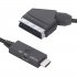 Scart To Hdmi Converter Cable Audio Video Adapter Conversion Cable 1m For Hdtv Stb Vhs Dvd black