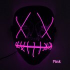Scary Halloween Mask LED Light Up V shape Face Mask for Festival Cosplay Costume Pink