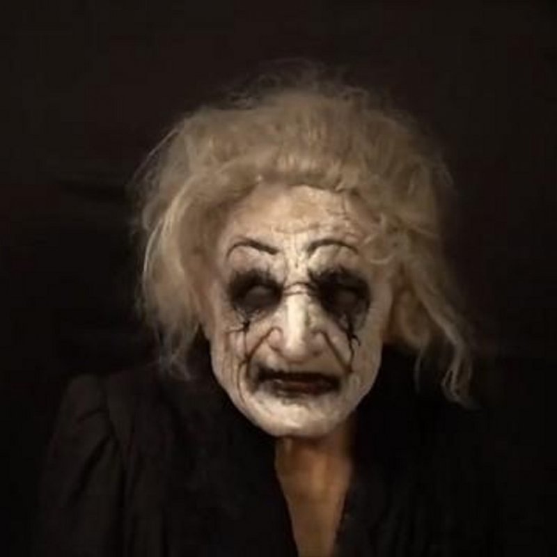Scary Mask Halloween Creepy Horror Cosplay Costume for Ghost House Theme Decoration New horror old woman (short hair)