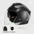 Scooter Motorcycle Half Helmet With Sun Visor Quick Release Buckle Adjustable Strap Helmets For Men Women white line decal 502