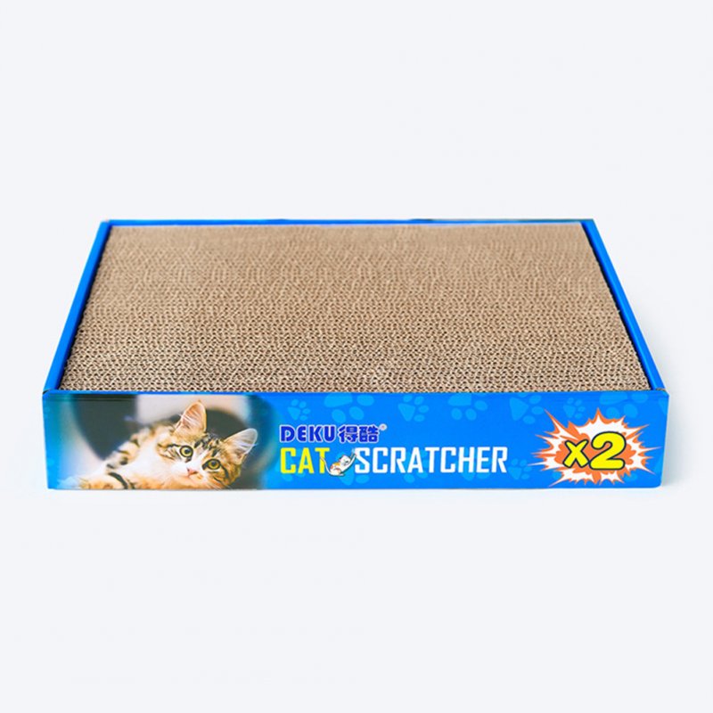 Scratching Board Double Side Corrugated Paper Claws Grinding Cat Toy Box Packing Blue