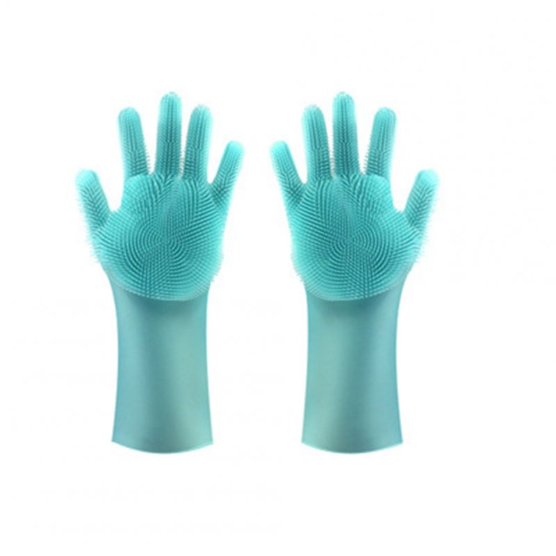 Scrub Gloves Non-slip Heat-resistant Silicone Rubber Gloves Kitchen Dish Washing Cleaning
