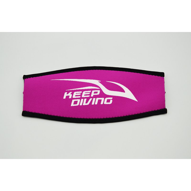 Scuba Diving Mask Head Strap Cover Mask Padded Protect Long Hair Band Strap-Wrapper  Rose red and white pattern_Free size