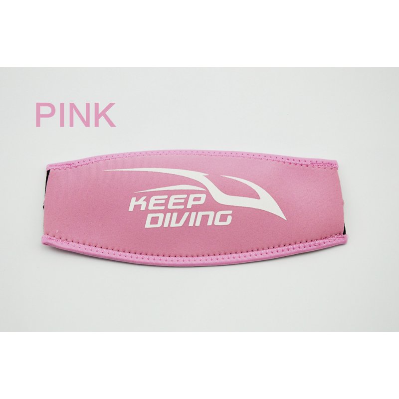 Scuba Diving Mask Head Strap Cover Mask Padded Protect Long Hair Band Strap-Wrapper  Pink white pattern_Free size