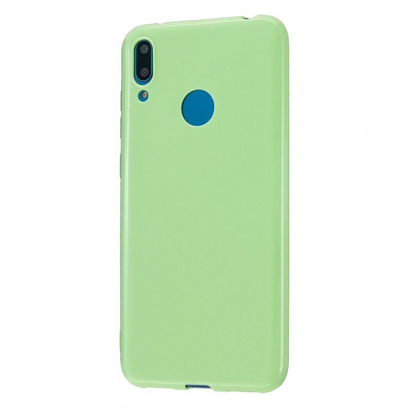 For HUAWEI Y6/Y7 Prime 2019 Glossy TPU Phone Case Mobile Phone Soft Cover Full Body Protection Fluorescent green