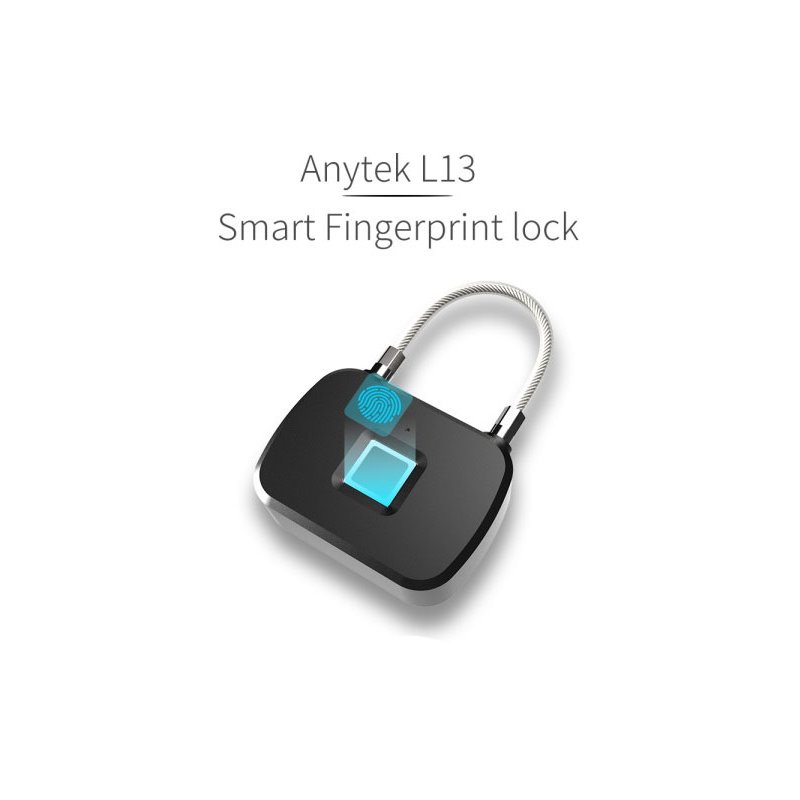 Security Smart Lock Keyless Smart Fingerprint Lock Anti-Theft Security Padlock Door Luggage Case Lock black