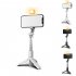 Selfie Stick Tripod Extendable Phones Selfie Extension Rod Portable Lightweight Phone Tripod Stand With Fill Light 360 Degree Rotation For Face Time Zoom Meetin