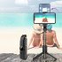 Selfie Stick Tripod Extendable Phones Selfie Extension Rod Portable Lightweight Phone Tripod Stand With Fill Light 360 Degree Rotation For Face Time Zoom Meetin