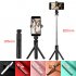 Selfie Stick with Tripod and Phone Holder Remote Controller Set for Smartphones Black and White