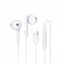 Semi in ear Wired Headset Type c Interface Copper Ring Speaker With Microphone Compatible For Huawei White