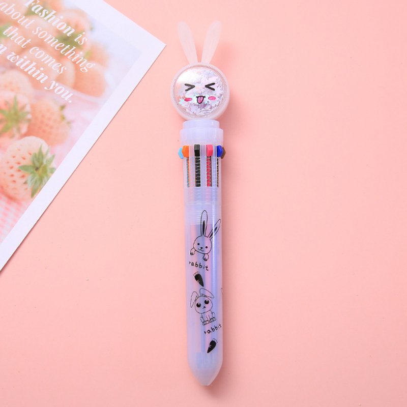 Sequin Ballpoint  Pen Stationery Cartoon Rabbit Shape Pens Signature Gel Pen Office Accessories