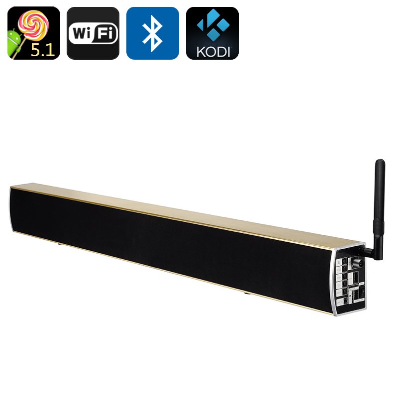 KS1 Android TV Media Player + Soundbar (Gold)