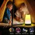 Seven Color Wood Grain Charging Night Lamp Bedside Light Table Lamps Touch Pat Ambience Lighting Cylindrical