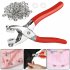 Sewing Button Hollow Piercing Ring Press Studs Earrings Snap Fastener Pliers Tool Set 50 Sewing Button  Pliers