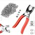 Sewing Button Hollow Piercing Ring Press Studs Earrings Snap Fastener Pliers Tool Set 100 Sewing Button  Pliers