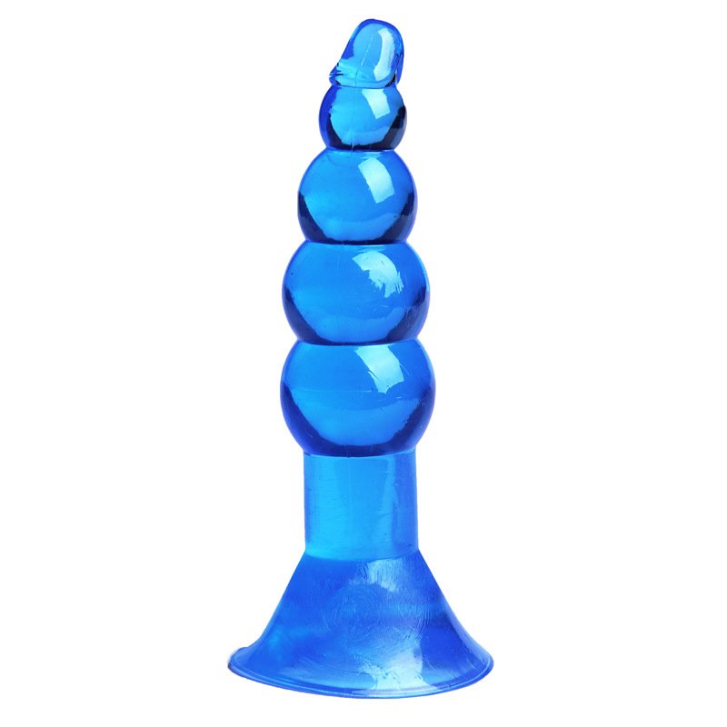 Sex Stimulator Masturbation Backyard Stimulation Suction Cup Anal Bead Butt Plug Massager Blue