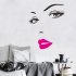 Sexy Eyelash Lady Removable Waterproof Wall Sticker Bedroom Decoration Rose red lips