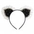 Sexy Lace Cat Ears Headband Women Cosplay Fashion Hair Elastic Hoop for Carnival Party Halloween Christmas Cosplay Lace headband