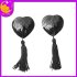 Sexy Women Breast Paste Tassels Heart shaped Bra Nipple Cover Pasties Lingerie Stickers Chest Pads Random Color  Random color