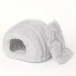 Sheep Shaped Pet Cat Dog Litter House Cat Bed Semi closed Cloth Solid Color Sleeping Bag Dark green 38 42 33cm