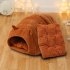 Sheep Shaped Pet Cat Dog Litter House Cat Bed Semi closed Cloth Solid Color Sleeping Bag Dark green 38 42 33cm