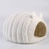 Sheep Shaped Pet Cat Dog Litter House Cat Bed Semi closed Cloth Solid Color Sleeping Bag Dark green 38 42 33cm