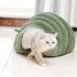 Sheep Shaped Pet Cat Dog Litter House Cat Bed Semi closed Cloth Solid Color Sleeping Bag Dark green 38 42 33cm