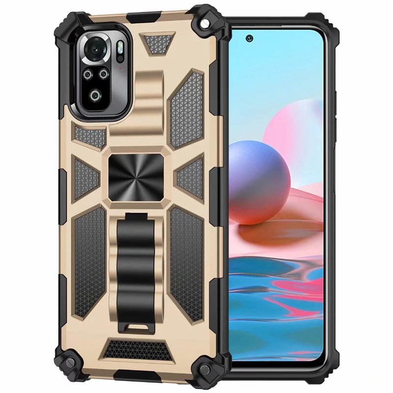 Shockproof Anti Fall Armor Phone  Case ,  with Metal Magnetic Bracket, Compatible For Redmi Note 9 Pro/9s/redmi Note 9/redmi Note 8 Pro/redmi Note 8/redmi 9/redmi 9a gold_Redmi NOTE 9
