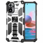 Shockproof Anti Fall Armor Phone  Case ,  with Metal Magnetic Bracket, Compatible For Redmi Note 9 Pro/9s/redmi Note 9/redmi Note 8 Pro/redmi Note 8/redmi 9/redmi 9a silver_Redmi 9