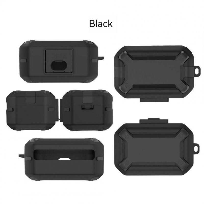 Shockproof Headphone Case Non-slip Sleeve Frame Compatible For Sennheiser Momentum True Wireless 3 Earbuds black