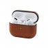 Shockproof Scratch Resistant PC Leather Earphones Protective Cover with Hook for Airpods Pro Light brown