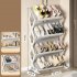 Shoe Rack Multi Tier Foldable Organizer Multi Functional Storage Free Standing Shoe Shelf Grey White