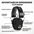 Shooting Ear Protective Safety Earmuffs Noise Reduction Electronic Earmuffs Hearing Protector compatible For Huning Nrr23db Black   Storage Box