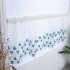 Short Curtain Blue Triangle Embroidery Shading Drapes for Entrance Kitchen Decoration 100 50cm blue 100   50CM