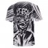 Short Sleeves 3D Pattern Printed Shirt Leisure Loose Pullover Top for Man and Woman O style XL