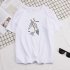 Short Sleeves and Round Neck Shirt with Feather Printed Leisure Top Pullover for Man 658 gray L