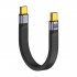 Short USB C To USB C Cable USB 4 0 40Gbps Data Cable Flat FPC Design Supporting 8K Display 240W Fast Charge Cable For Laptop Phone 13cm black