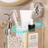 Shower Caddy  Suction Cup Clear Bathroom Shower Organizer Light Luxury Style Glacier Pattern Shower Dispenser Soap Organizer No Drilling Adhesive Bathroom Storag