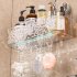 Shower Caddy  Suction Cup Clear Bathroom Shower Organizer Light Luxury Style Glacier Pattern Shower Dispenser Soap Organizer No Drilling Adhesive Bathroom Storag