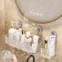 Shower Caddy  Suction Cup Clear Bathroom Shower Organizer Light Luxury Style Glacier Pattern Shower Dispenser Soap Organizer No Drilling Adhesive Bathroom Storag