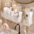 Shower Caddy  Suction Cup Clear Bathroom Shower Organizer Light Luxury Style Glacier Pattern Shower Dispenser Soap Organizer No Drilling Adhesive Bathroom Storag
