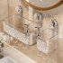 Shower Caddy  Suction Cup Clear Bathroom Shower Organizer Light Luxury Style Glacier Pattern Shower Dispenser Soap Organizer No Drilling Adhesive Bathroom Storag