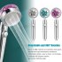 Shower Head Multi color Water Saving Flow Detachable 360 Rotating High Pressure Nozzle With Turbo Fan Red