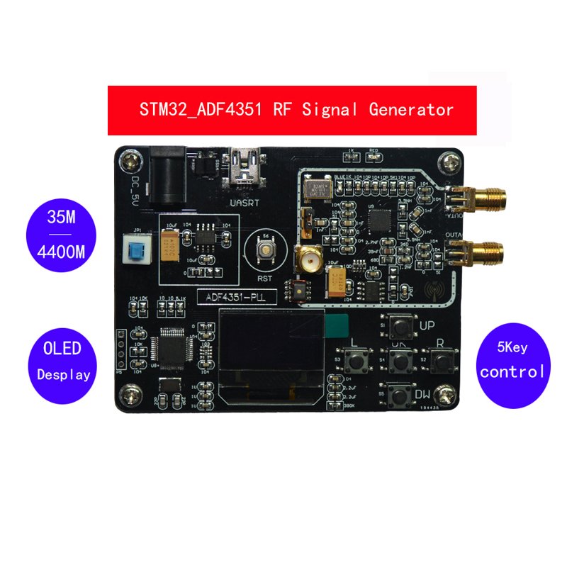 Signal Source Board Signal Generator Module 35M-4.4GHz RF Signal Source Frequency Synthesizer ADF4351 Development Board 