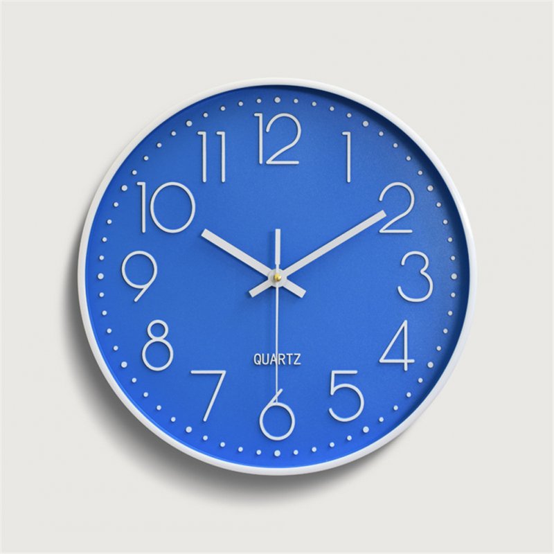 Silent Sweep  Movement Wall Clock Fashion Living Room Wall Clock 12 Inch  30cm blue