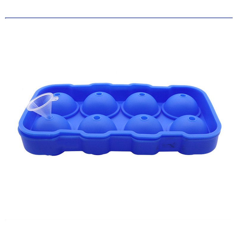 Silicone 8-ball Ice Freeze Mold Ice Ball Tray Frozen Ice Sphere Mold Cube Royal blue