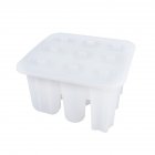 Silicone 9 grid Diy Ice Maker Homemade Ice Cream Mold Popsicle  Shaper Transparent white