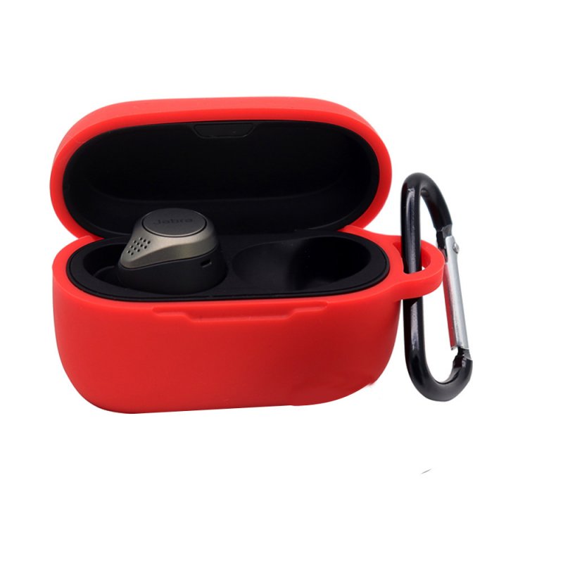 Silicone Anti-fall Earphone Case Protective Cover Shell for Jabra-Elite 75t red